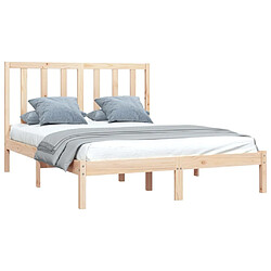 Avis Maison Chic Lit adulte - Lit simple Cadre de lit,Structure du lit Contemporain Bois de pin massif 140x200 cm -MN99917