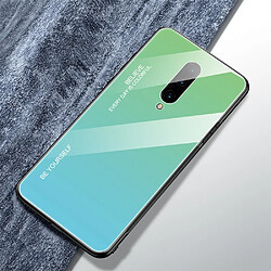 Wewoo Coque Pour OnePlus 7 Pro Gradient Color Glass Case Bleu ciel