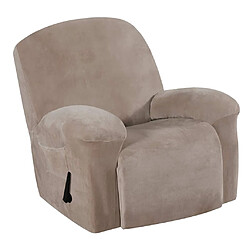 Housse De Canapé Inclinable En Velours élastique Housse De Fauteuil Antidérapante Brown_1 pas cher