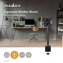 NEDIS Support de Moniteur Ergonomique | Bras Simple pour Écran | Mobilité Intégrale | Noir