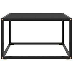 Maison Chic Table basse,Table Console Table d'appoint, Table pour salon Noir avec verre noir 60x60x35 cm -MN95319