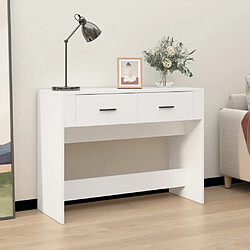 vidaXL Table console Blanc 100x39x75 cm Bois d'ingénierie