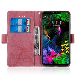 Wewoo Housse Coque Etui en cuir multifonctionnel avec rabat horizontal fente pour carte et support LG G8 ThinQ rose pas cher