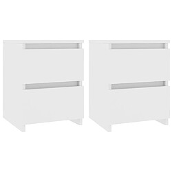 Maison Chic Lot de 2 Tables de chevet,Table de nuit,Table d'appoint pour salon Blanc 30x30x40 cm Bois d'ingénierie -MN99867