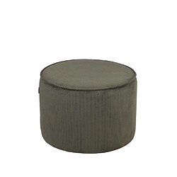 LABEL51 Pouf Tibo 55x55x40 cm Vert armée Corde nervurée