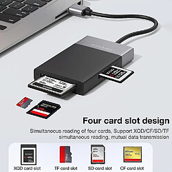 Universal 6 en 1 lecteur de carte multimètre ABS ABS Aluminium Shell Shell PVC Reader USB 3.0 2 Port Hub High