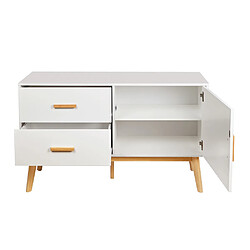 Buffet / commode TAROLO I 97x34x80 cm 3 tiroirs 2 portes blanc hjh LIVING