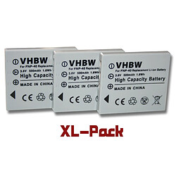 vhbw set de 3 batteries pour appareil photo Pentax Optio S, S4, S4i, S5i, S5n, S5z remplace Fujifilm NP-40 / NP-40N / Pentax D-Li8 / D-Li95