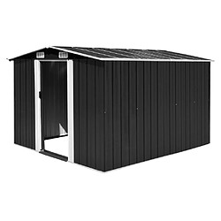 Helloshop26 Abri de jardin cabane cabanon maison de stockage remise extérieur hangar outils robuste 257 x 298 x 178 cm métal anthracite 02_0022162