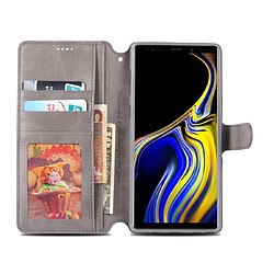 Acheter Wewoo Housse Coque Pour Galaxy Note 9 AZNS Texture du mollet Etui en cuir avec rabat horizontal magnétique support et logements cartes et cadre photo Gris