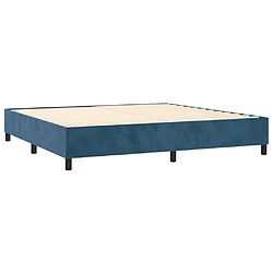 Acheter Maison Chic Lit adulte- Lit + matelas,Sommier à lattes de lit et matelas Bleu foncé 200x200cm Velours -GKD90871