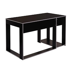 Decoshop26 Bureau table de bureau pour ordinateur 120x60x76cm en MDF noir gris 04_0001453 pas cher