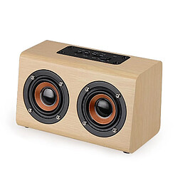 Yonis Enceinte Bluetooth Bois Double Horns Son Surround 8H Autonomie