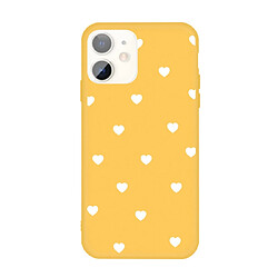 Wewoo Coque Pour iPhone 11 Multiple Love-hearts Pattern Colorful Frosted TPU Phone Housse de protection Jaune