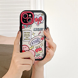 GUPBOO Étui pour iPhone13ProMax Personnalité Cherry Bow Graffiti Etui pour téléphone portable Femme transparente