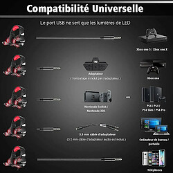 Chrono Casque Gaming pour PS4 PC Xbox One, Casque Gamer Audio Anti-bruit Filaire Avec Micro et LED Pour Nintendo Switch, Macbook, Ordinateur Portable - Rouge et Noir pas cher