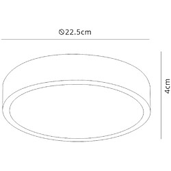 Inspired LED 22,5 cm rond, Downlight monté en surface, 24W, 4000K, 2160lm, blanc mat, acrylique givré