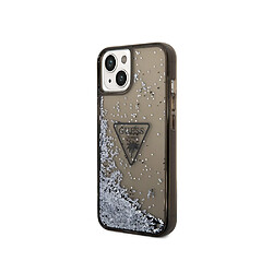 Guess Maroquinerie Guess Coque pour Apple iPhone 14 Glitter Palm à paillettes Noir