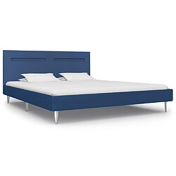 Avis Maison Chic Lit adulte - Cadre de lit avec LED,Structure du lit Contemporain Bleu Tissu 180 x 200 cm -MN37115