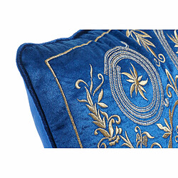 Coussin DKD Home Decor 8424001850341 Bleu Doré Polyester Velours Aluminium (45 x 10 x 45 cm)