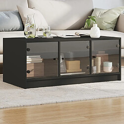 Maison Chic Table basse pour salon | Table à café avec portes en verre noir 102x50x42 cm -GKD41139