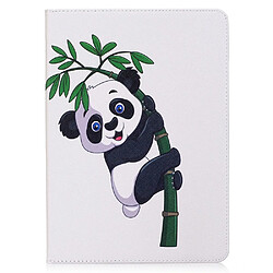 Etui en PU impression motif folio pliable panda grimpant sur le bambou pour votre Apple iPad 9.7 (2017)