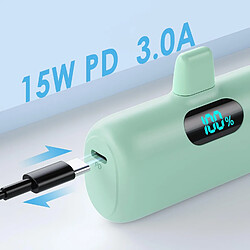 SANAG Mini Batterie Externe Pour Iphone 5000Mah, M À Niveau 15W Pd 3.0A Charge Rapide,Compact Et Léger Power Bank Écran Lcd Chargeur Portable Compatible Avec Iphone 14/14 Pro /13/12/11/X/8-Vert Clair pas cher