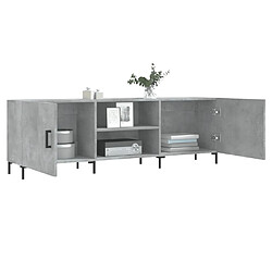 Avis vidaXL Meuble TV gris béton 150x30x50 cm bois d'ingénierie