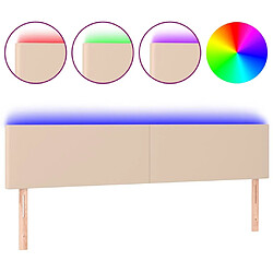 Maison Chic Tête de lit scandinave à LED,meuble de chambre Cappuccino 160x5x78/88 cm Similicuir -MN96764