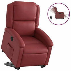 Maison Chic Fauteuil Relax pour salon, Fauteuil inclinable électrique rouge bordeaux similicuir -GKD89342