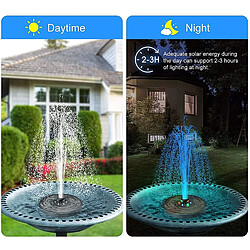 INF Fontaine à eau solaire 18 cm avec éclairage LED coloré