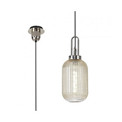 Luminaire Center Suspension design 1 ampoule Nickel poli,champagne