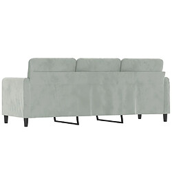 Maison Chic Canapé à 3 places,Canapé droit,Sofa de Salon,Banquette Gris clair 180 cm Velours -GKD348726 pas cher