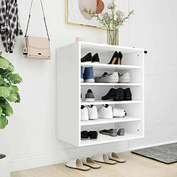 Maison Chic Armoire à Chaussures,Meuble de Rangement à Chaussures Blanc 60x35x70 cm Aggloméré -MN96138