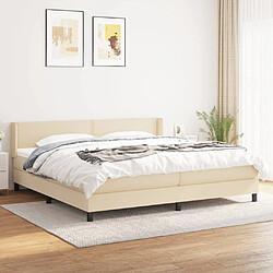 Maison Chic Structures de lit + matelas,Lit à sommier tapissier avec matelas Crème 200x200 cm Tissu -MN17790