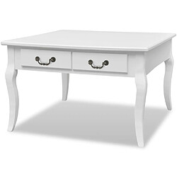 Maison Chic Table basse pour salon | Table à café avec 4 tiroirs Blanc -GKD84842