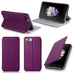 Etui luxe OnePlus 5 violet 2017 / 2018 Ultra Slim Style Cuir avec stand - Housse Folio Flip Cover coque de protection One Plus 5 4G Dual SIM violette - Accessoires pochette XEPTIO : Exceptional case !