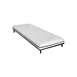 Vente-Unique Ensemble 90 x 190 cm cadre à lattes + matelas mousse déhoussable ép.10cm - NASUS de DREAMEA