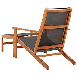 Acheter Maison Chic Chaise de jardin - Fauteuil d'extérieur et repose-pied Eucalyptus solide et textilène -MN31726