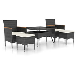 Maison Chic Mobilier à dîner de jardin 9 pcs,Table et chaises d'extérieur résine tressée et verre trempé -GKD959439