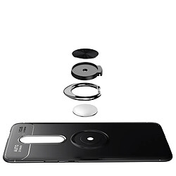 Wewoo Coque Souple Titulaire d'anneau en métal 360 degrés rotation TPU Case pour OnePlus 7 Pro noir + or rose pas cher