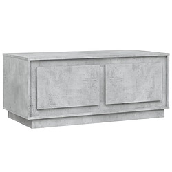 vidaXL Table basse gris béton 102x50x44 cm bois d'ingénierie