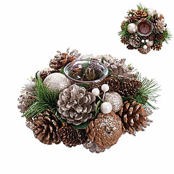 BigBuy Christmas Bougeoirs de Noël Doré Naturel Plastique Foam 19 x 19 x 9 cm