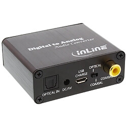 InLine® Audio Converter Entrée audio numérique Talogink et RCA analogique stéréo RCA