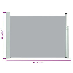 vidaXL Auvent latéral rétractable de patio 100x500 cm Gris pas cher