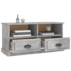 Acheter vidaXL Meuble TV gris béton 93x35,5x45 cm bois d'ingénierie