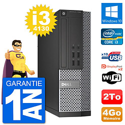 PC Dell OptiPlex 7020 SFF Intel i3-4130 RAM 4Go Disque Dur 2To Windows 10 Wifi - Occasion