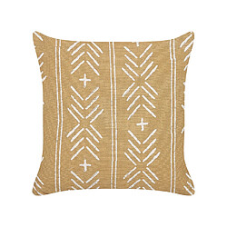 Beliani Coussin BANYAN Coton 45 x 45 cm Géométrique Impression en bloc Beige sable