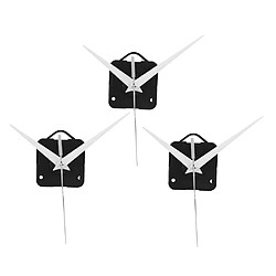 3Set Mouvement D'horloge Silencieux Longues Mains Blanches Raccords De Mécanisme De Pièces De Réparation