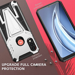 Coque en TPU antichoc avec béquille en V argent pour votre Motorola Moto E7 Power